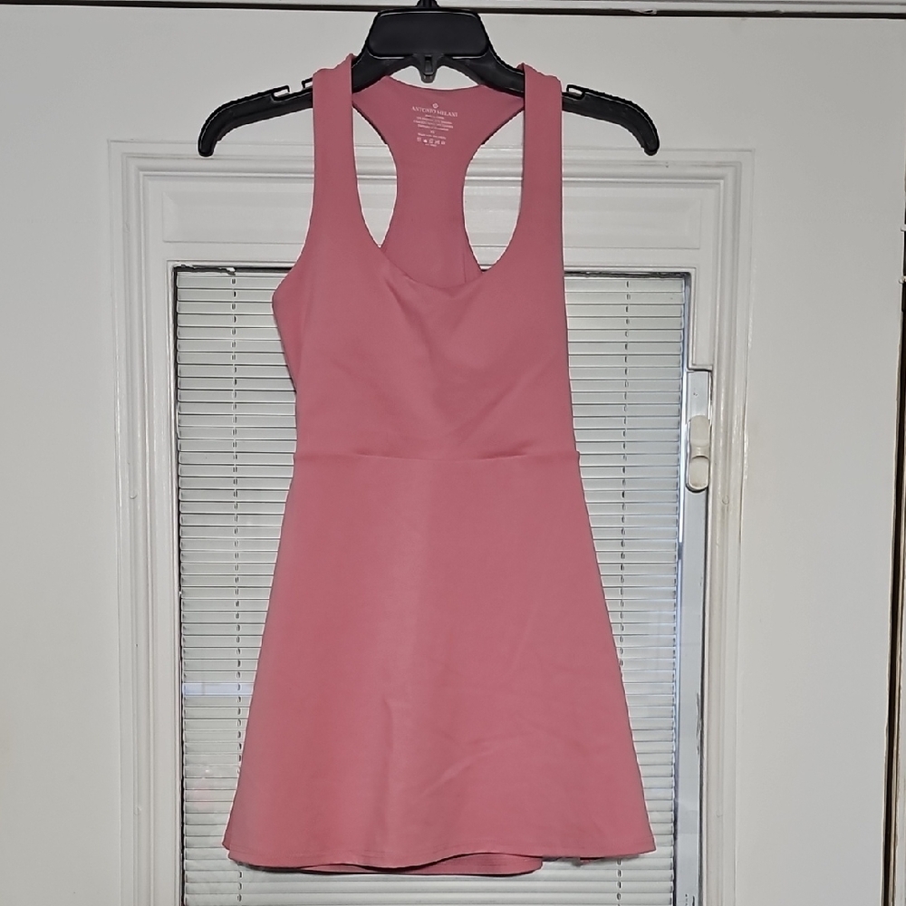 ANTONIO MELANI Rose Pink Racerback Fit & Flare Mini Dress